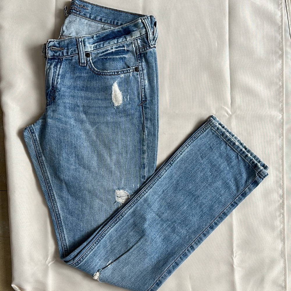 Abercrombie Blue Distressed Skinny Jeans